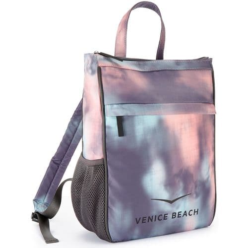 Rucksack VENICE BEACH "Freizeitrucksack, Sportrucksack", Damen, Gr. B/H/T: 27cm x 38cm x 13cm, blau (rosé, blau, grau), Stoff, Textil, gemustert,