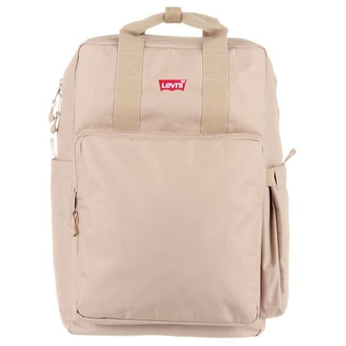 Cityrucksack LEVI'S, Gr. B/H/T: 27cm x 45cm x 14cm, grau (taupe), Polyester, Rucksäcke Cityrucksack, Freizeitrucksack, Schulrucksack, Arbeitsrucksack