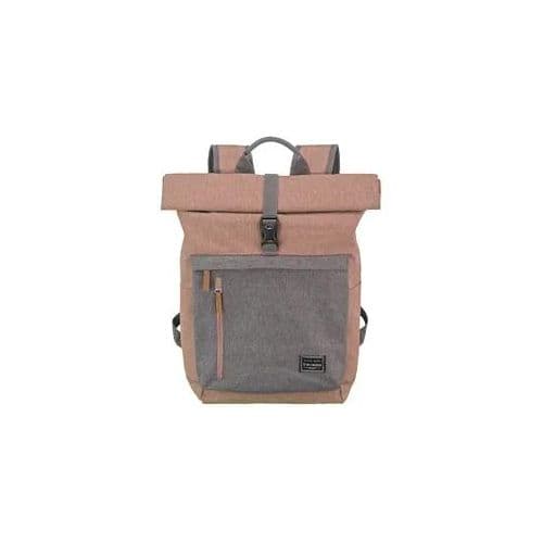Freizeitrucksack TRAVELITE "BASICS Rollup Rucksack", Gr. B/H/T: 37cm x 60cm x 16cm, rosa (rosa, grau), Polyester, Rucksäcke Freizeitrucksack,
